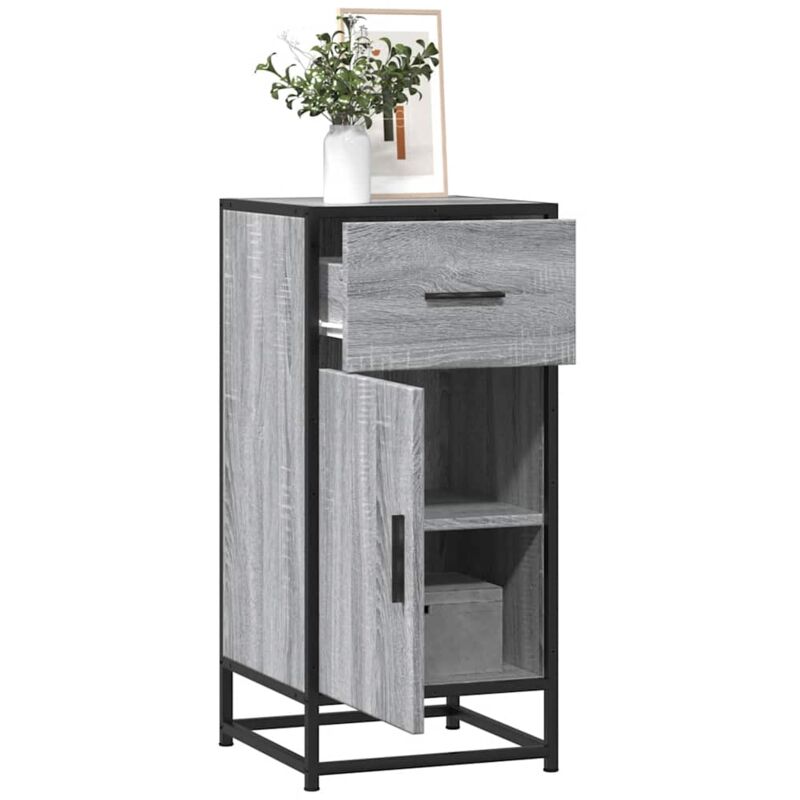 Sideboard Grau Sonoma 35, 5x35x76 Cm Holzwerkstoff Und Metall Vidaxl
