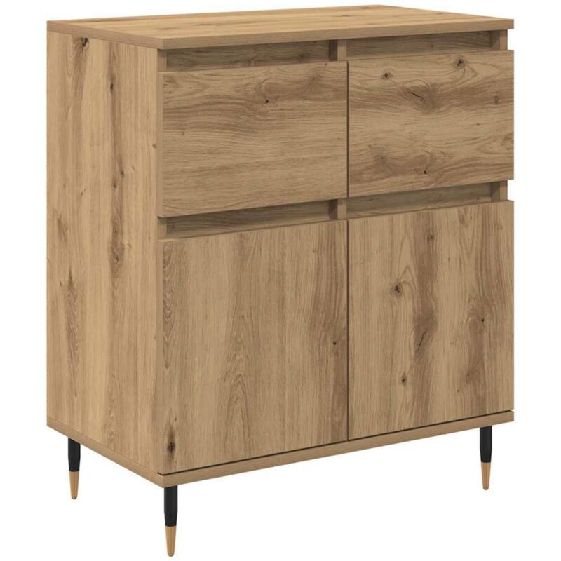 Sideboard Artisan-eiche 60 X 35 X 70 Cm Verbundholz Und Eisen Vidaxl