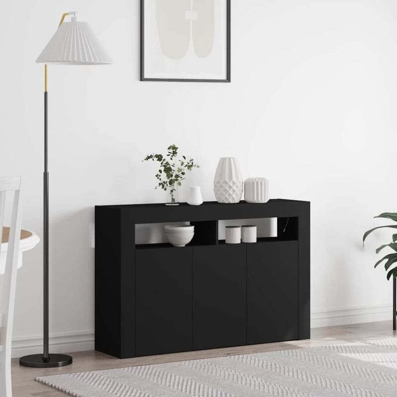 Sideboard Schwarz 116 X 30 X 75 Cm Holzwerkstoff Vidaxl