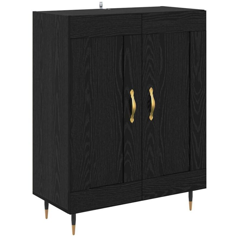 Sideboard Black Oak 69.5 X 34 X 90 Cm Engineered Wood Vidaxl