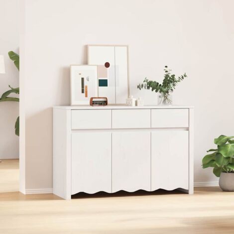 Sideboard Drammen White 114 x 43 x 75.5 cm Solid Pine wood vidaXL