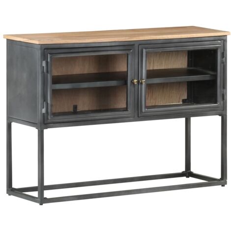 Sideboard Grau 100x30x70 cm Massivholz Akazie vidaXL