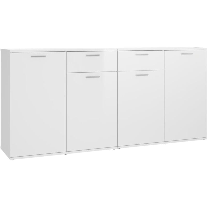 Sideboard Spanplatte Hochglanz-Weiß 160x36x75 cm - Weiß - Vidaxl