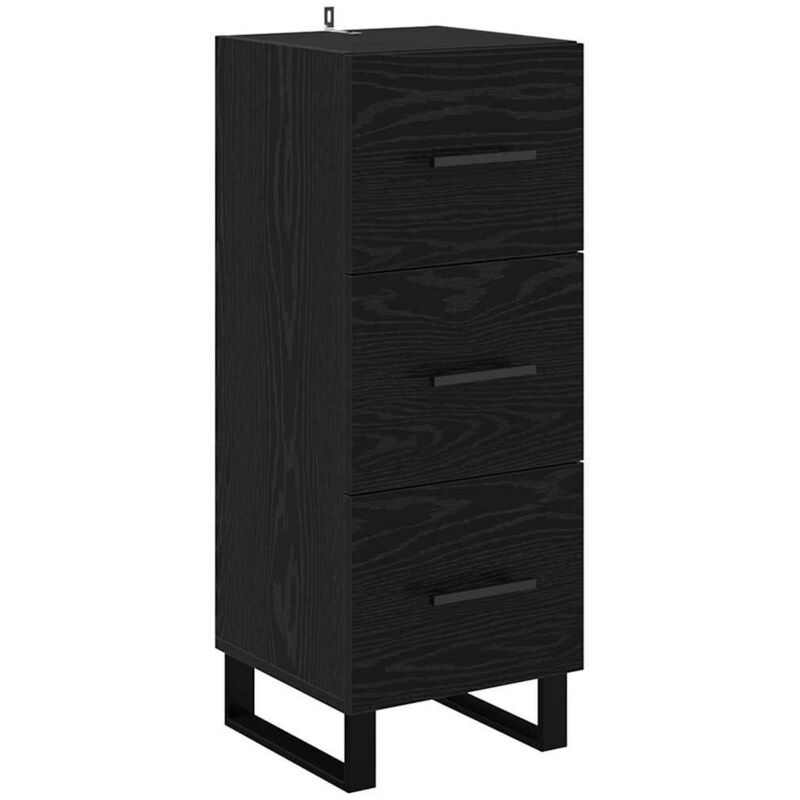 Sideboard Schwarz Eichen-optik 34, 5 X 34 X 90 Cm Holzwerkstoff Vidaxl