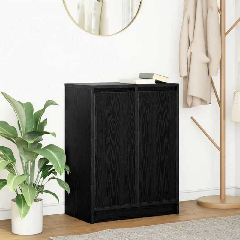 Sideboard Schwarz Eichen-optik 57x34x76 Cm Holzwerkstoff - Vidaxl