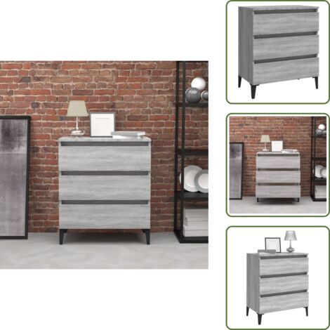 Sideboard Grau Sonoma 60x35x69 cm Holzwerkstoff - Schreibtisch - Wohnzimmermöbel - Sideboard Grau - Regal - TV Stand