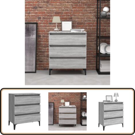 Sideboard Grau Sonoma 60x35x69 cm Holzwerkstoff - Schreibtisch - Wohnzimmermöbel - Sideboard Grau - Regal - TV Stand