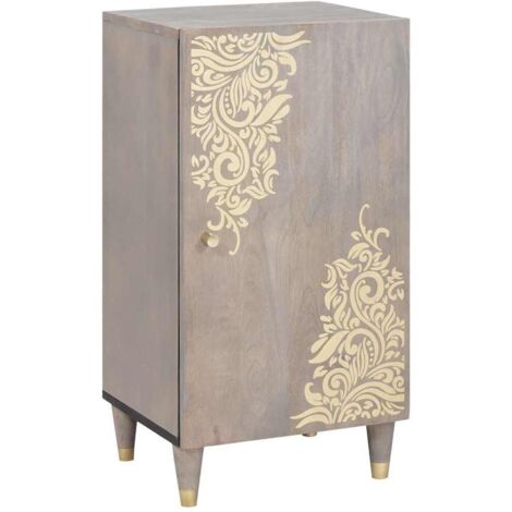 Sideboard Grau und Gold 40 x 33.5 x 75 cm Massivholz Mango vidaXL