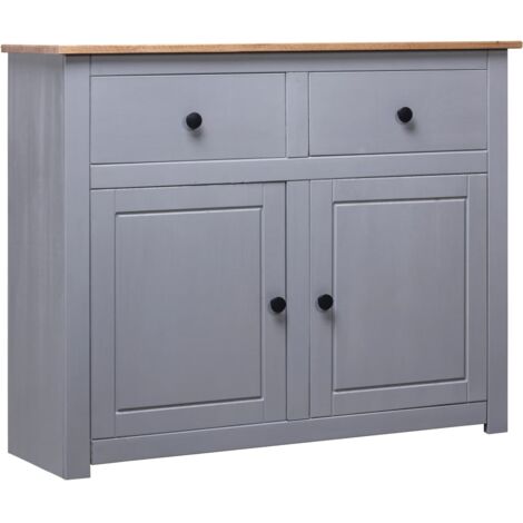 Sideboard Grey 93x40x80 cm Solid Pinewood Panama Range vidaXL