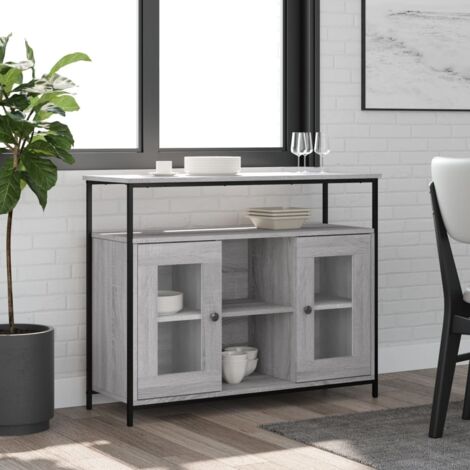 Sideboard Grey Sonoma 100x35x80 cm Engineered Wood vidaXL