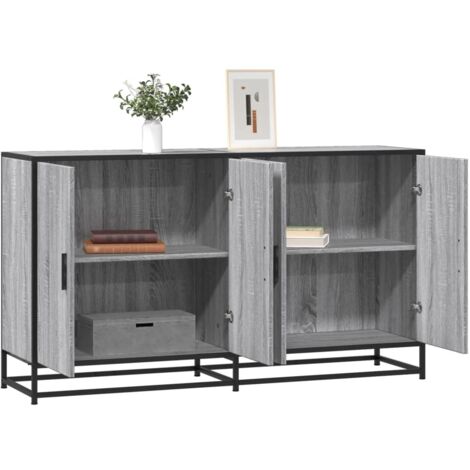 Sideboard Grey Sonoma 134x35x76 cm Engineered Wood vidaXL