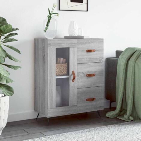 Sideboard Grey Sonoma 69.5x34x90 cm Engineered Wood vidaXL