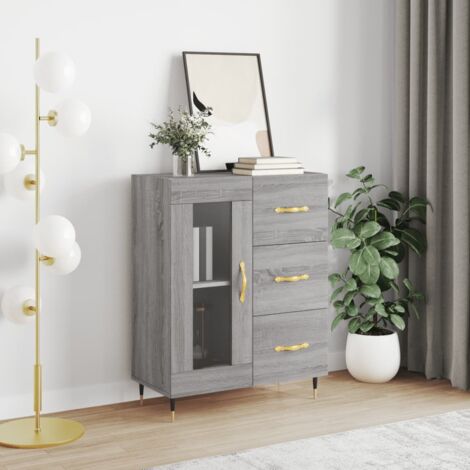 Sideboard Grey Sonoma 69.5x34x90 cm Engineered Wood vidaXL