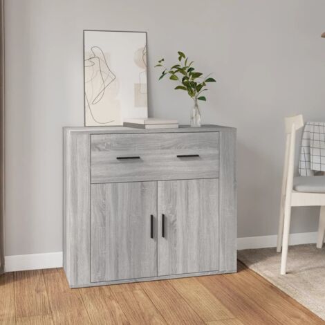 Sideboard Grey Sonoma 80x33x70 cm Engineered Wood vidaXL