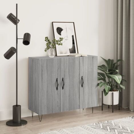Sideboard Grey Sonoma 90x34x80 cm Engineered Wood vidaXL