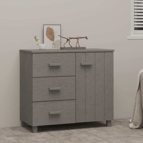 Sideboard HAMAR Light Grey 90x40x80 cm Solid Pinewood vidaXL