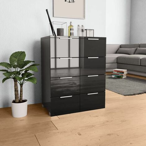 Sideboard High Gloss Black 60x35x80 cm Engineered Wood vidaXL