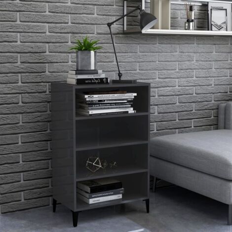 Sideboard High Gloss Grey 57x35x90 cm Engineered Wood vidaXL
