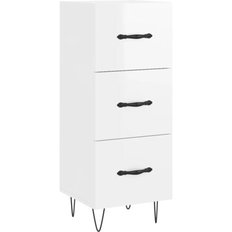Sideboard High Gloss White 34.5x34x90 cm Engineered Wood vidaXL