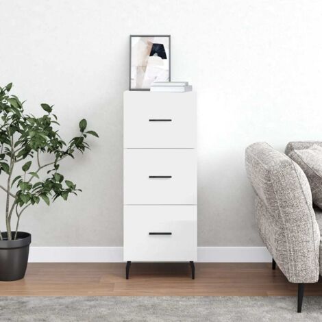 Sideboard High Gloss White 34.5x34x90 cm Engineered Wood vidaXL