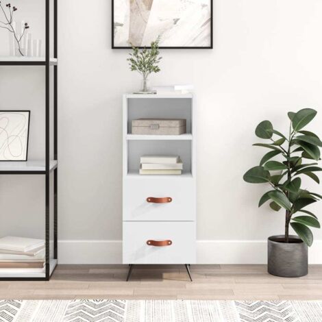 Sideboard High Gloss White 34.5x34x90 cm Engineered Wood vidaXL