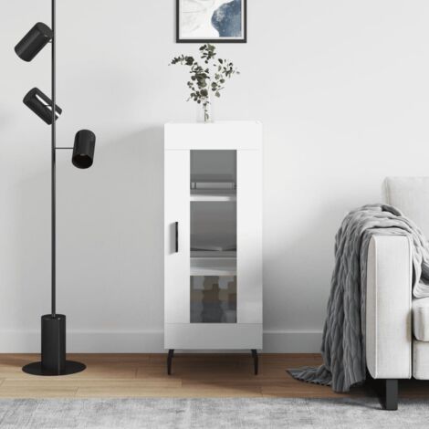 Sideboard High Gloss White 34.5x34x90 cm Engineered Wood vidaXL