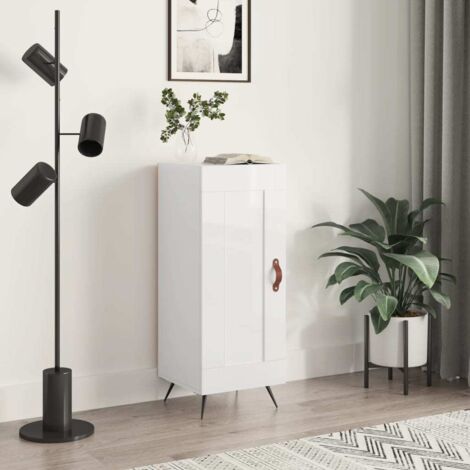 Sideboard High Gloss White 34.5x34x90 cm Engineered Wood vidaXL