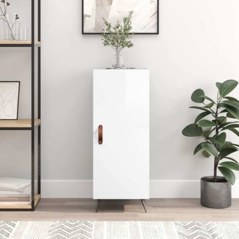 Sideboard High Gloss White 34.5x34x90 cm Engineered Wood vidaXL