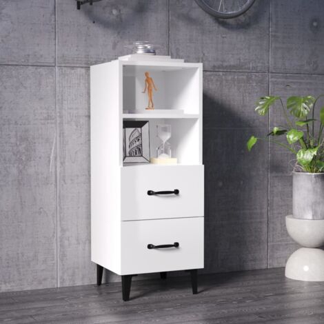 Sideboard High Gloss White 34.5x34x90 cm Engineered Wood vidaXL