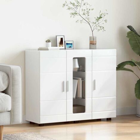 Sideboard High gloss white 55.5 x 29 x 100 cm Engineered wood vidaXL