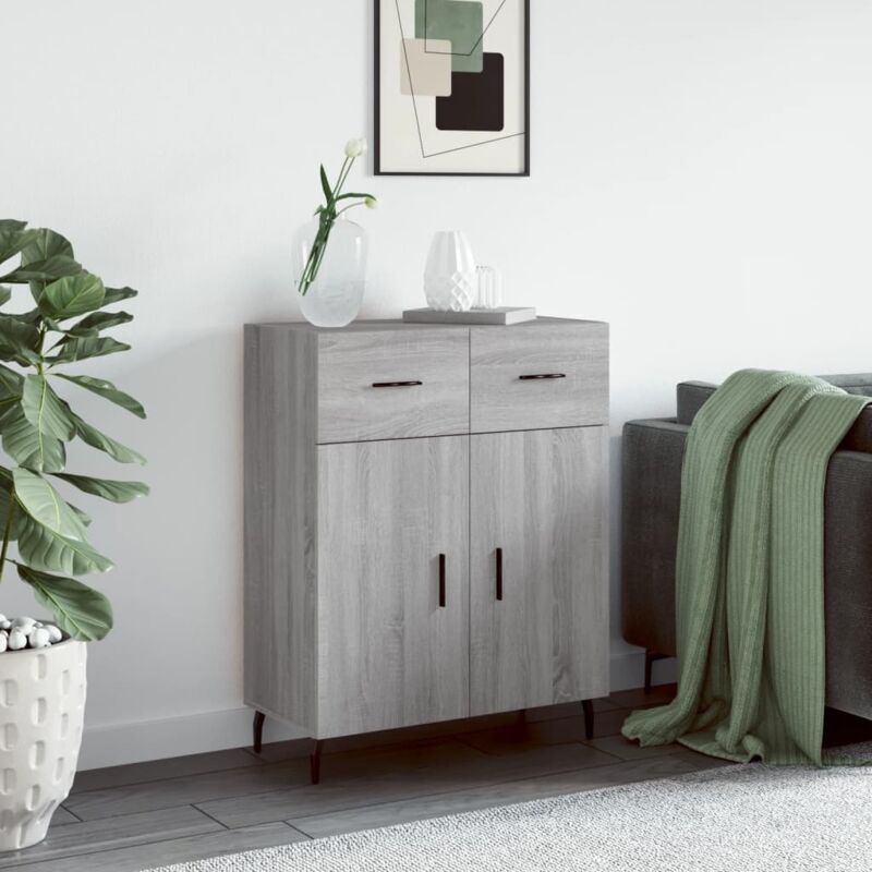 Sideboard Grey Sonoma 69.5x34x90 Cm Engineered Wood Vidaxl