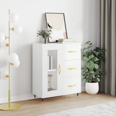 Sideboard High Gloss White 69.5x34x90 cm Engineered Wood vidaXL