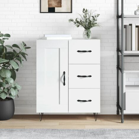 Sideboard High Gloss White 69.5x34x90 cm Engineered Wood vidaXL