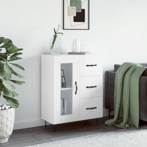 Sideboard High Gloss White 69.5x34x90 cm Engineered Wood vidaXL