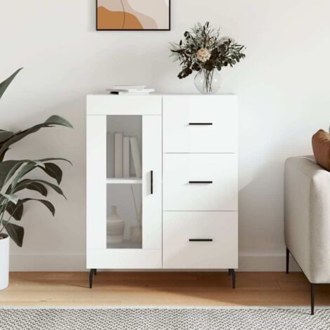 Sideboard High Gloss White 69.5x34x90 cm Engineered Wood vidaXL