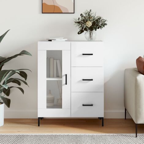 Sideboard High Gloss White 69.5x34x90 cm Engineered Wood vidaXL