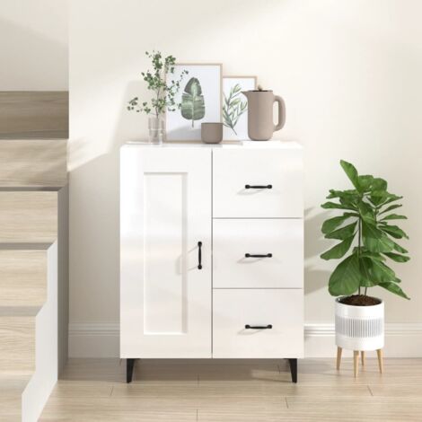Sideboard High Gloss White 69.5x34x90 cm Engineered Wood vidaXL