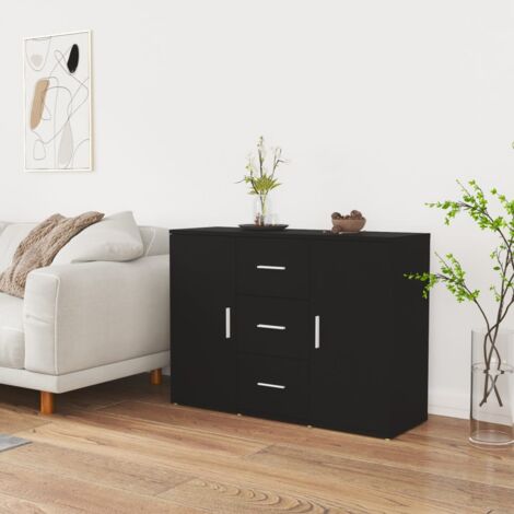 Sideboard Highboard  Kommode für Wohnzimmer Küche  Schwarz 91x29,5x65 cm Holzwerkstoff DE29204
