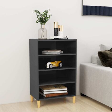 Sideboard Hochglanz-Grau 57x35x90 cm Holzwerkstoff vidaXL