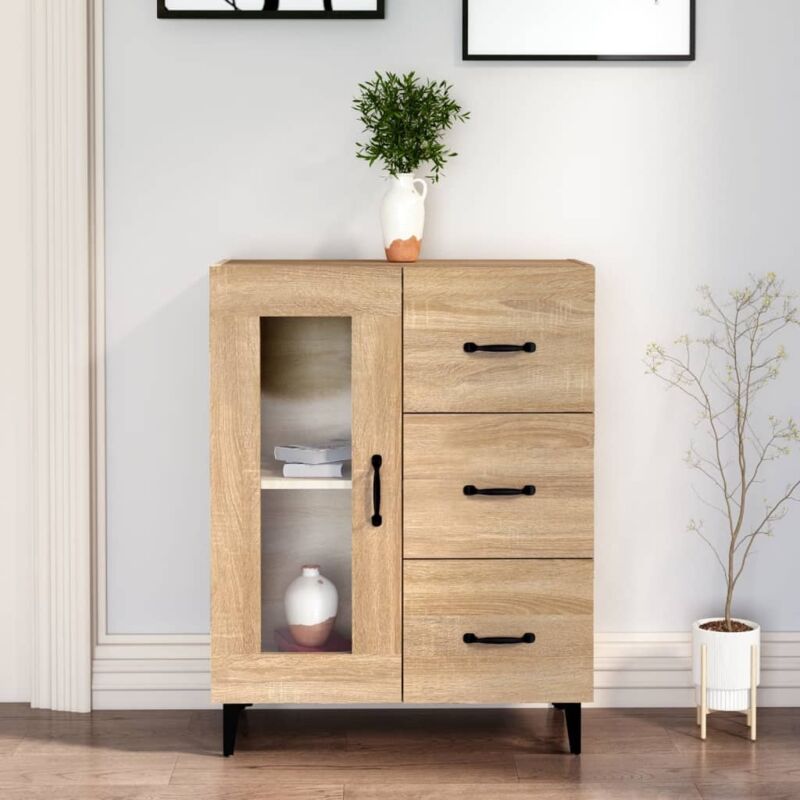 Sideboard Sonoma-eiche 69, 5x34x90 Cm Holzwerkstoff Vidaxl