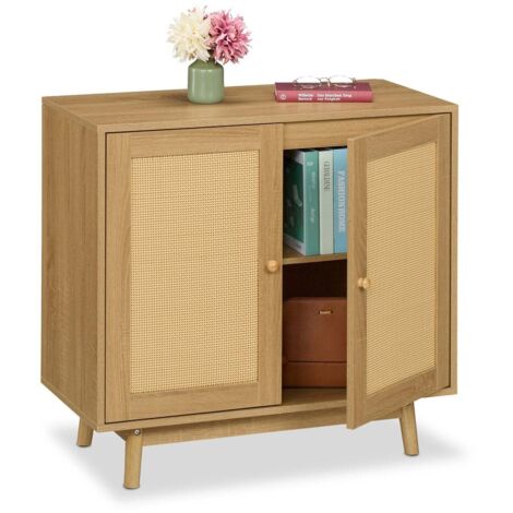 Sideboard in rattanoptik holzbeine 2 turen