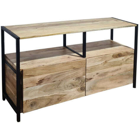 SAM OUTILLAGE Sideboard Kommode Akazie 110x35x65 cm naturfarben Nagar III