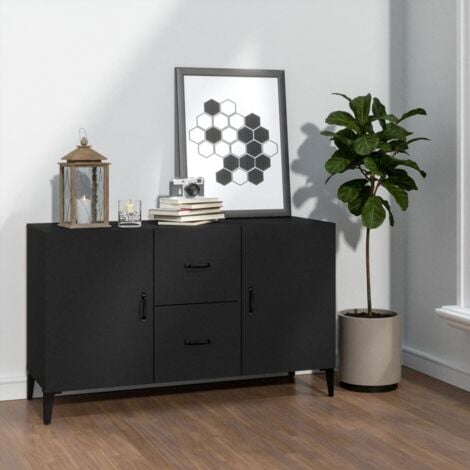 MAISON CHIC Sideboard Kommode für Wohnzimmer Küche Schwarz 100x36x60 cm Holzwerkstoff DE36157