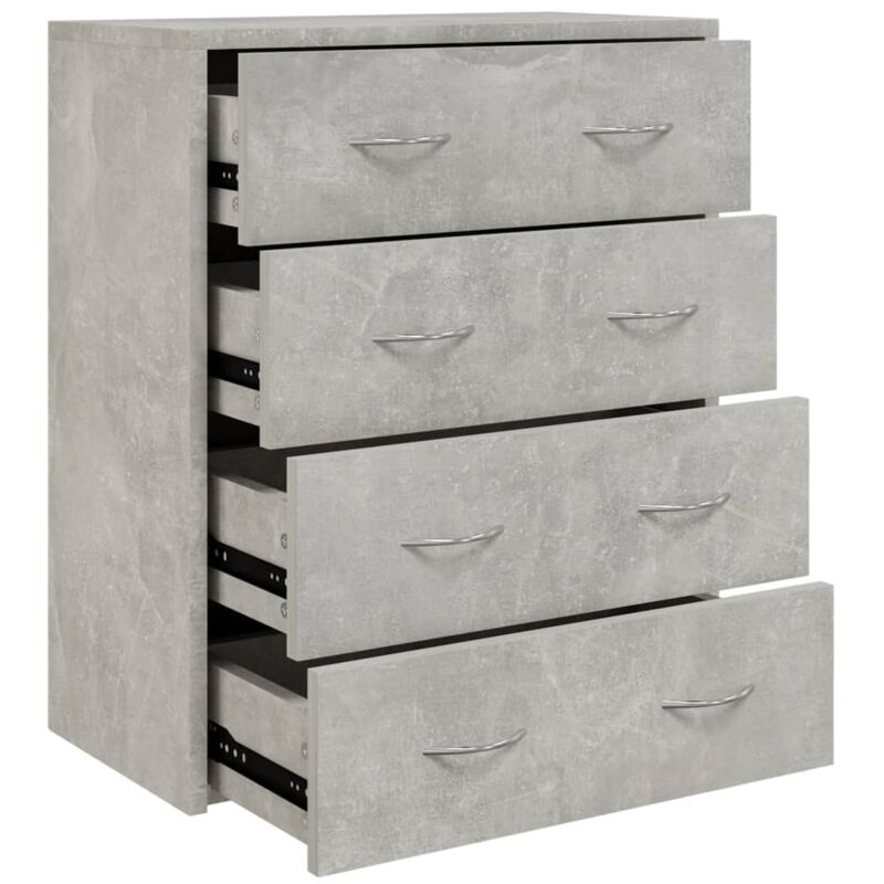 Vidaxl Grau Kommode Mit 4 Schubladen 60X30,5X71 Cm Beton