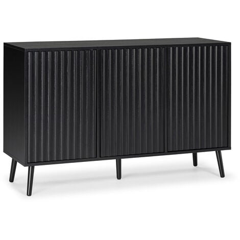 VS VENTA-STOCK Sideboard Lluvia 3 Türen, Schwarz