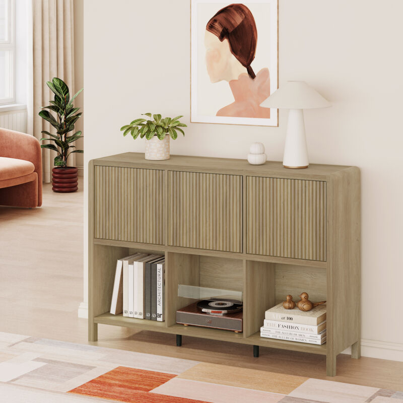 Sideboard Lukkodso 77x110x30 Cm Eicheoptik Rustikal [en.casa]