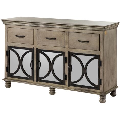Sideboard Mango 150x45x92 grau lackiert HERMITAGE 014