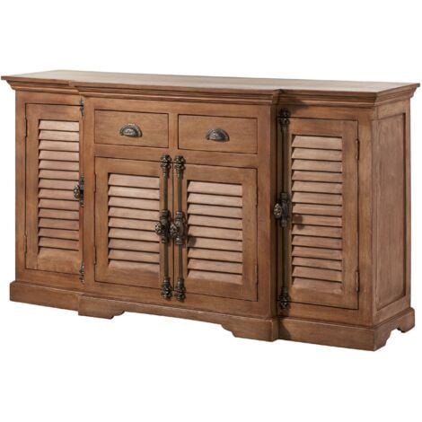 MASSIVMOEBEL24 Sideboard Mango 160x45x90 beige geölt TOULOUSE 08