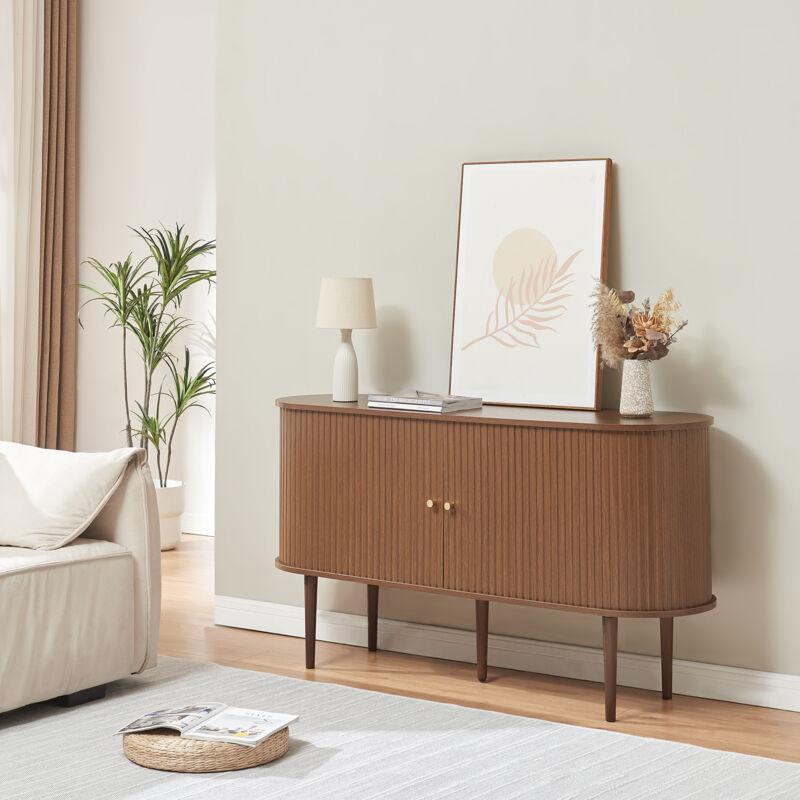 Sideboard Mapia 140x40x75 Cm Walnussoptik [en.casa]