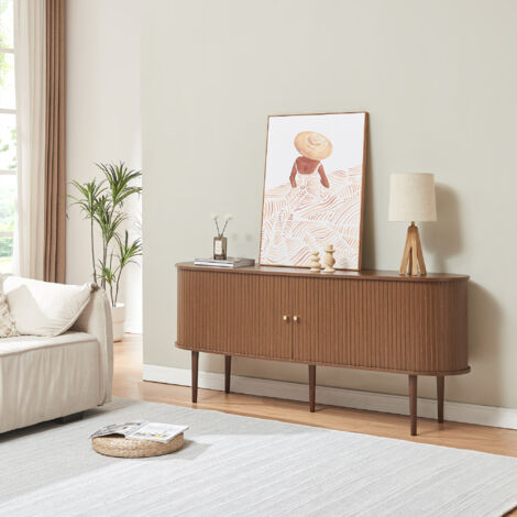 Sideboard Mapia 166x40x70 cm Walnussoptik [en.casa]
